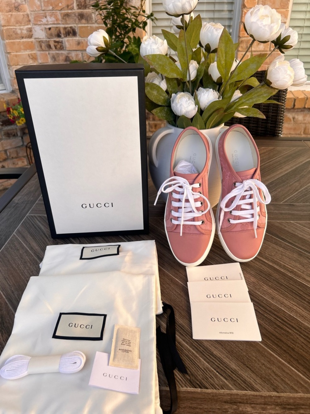 GUCCI Women’s GG Low-Top Sneakers in Soft Pink